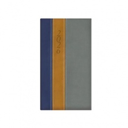 Zsebnaptár, álló elrendezésű, TOPTIMER, "Fashion", kék-okker-szürke