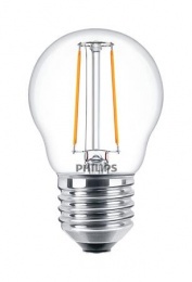 LED izzó, E27, kisgömb, P45, 2W, 250lm, 2700K, PHILIPS "CorePro"
